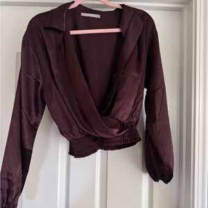 Silk Chocolate Brown Blouse